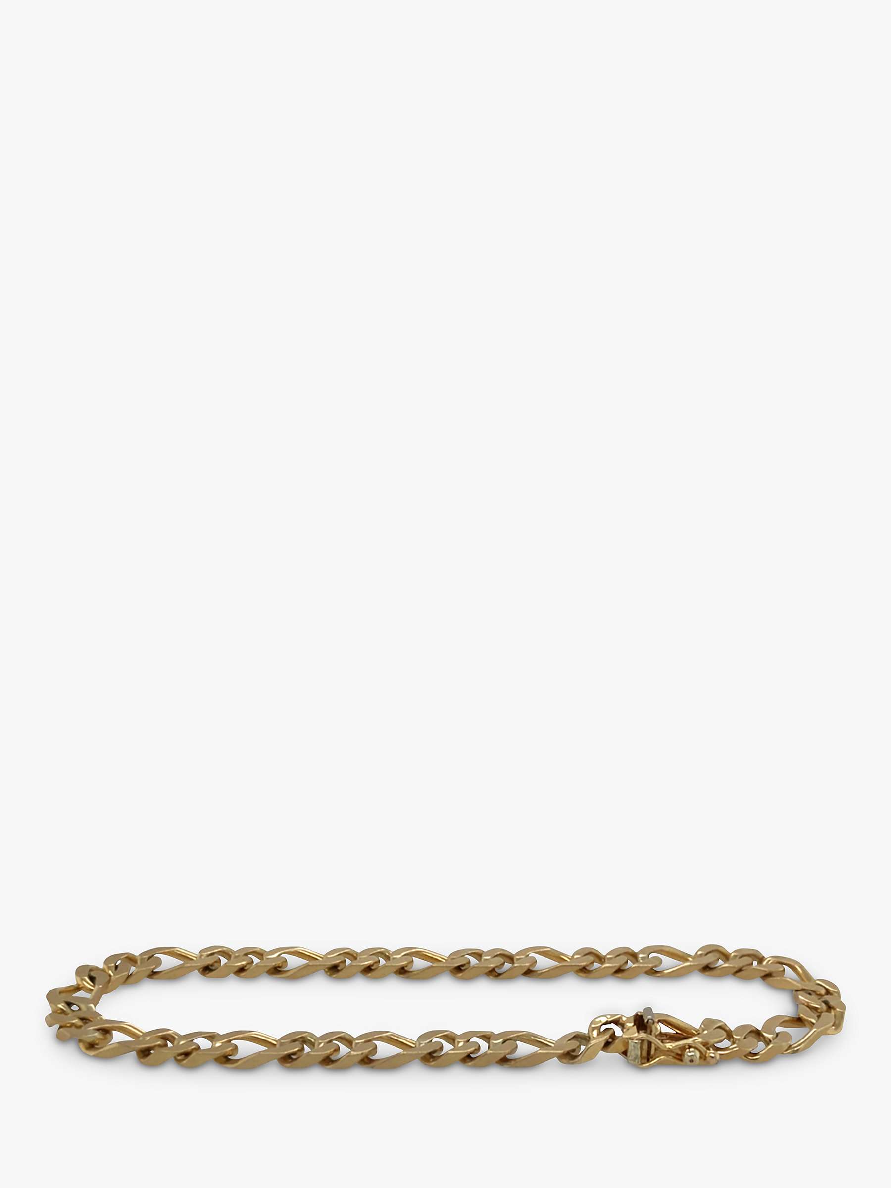 Buy Vintage Fine Jewellery Second Hand 9ct Yellow Gold Curb & Figaro Chain Link Bracelet, Dated London 1986 Online at johnlewis.com