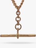 Vintage Fine Jewellery Second Hand 9ct Rose Gold Curb Link T-Bar Necklace, Dated London 1929