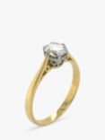 Vintage Fine Jewellery Second Hand 18ct Yellow & White Gold Solitaire Diamond Ring, Gold