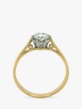 Vintage Fine Jewellery Second Hand 18ct Yellow & White Gold Solitaire Diamond Ring, Gold