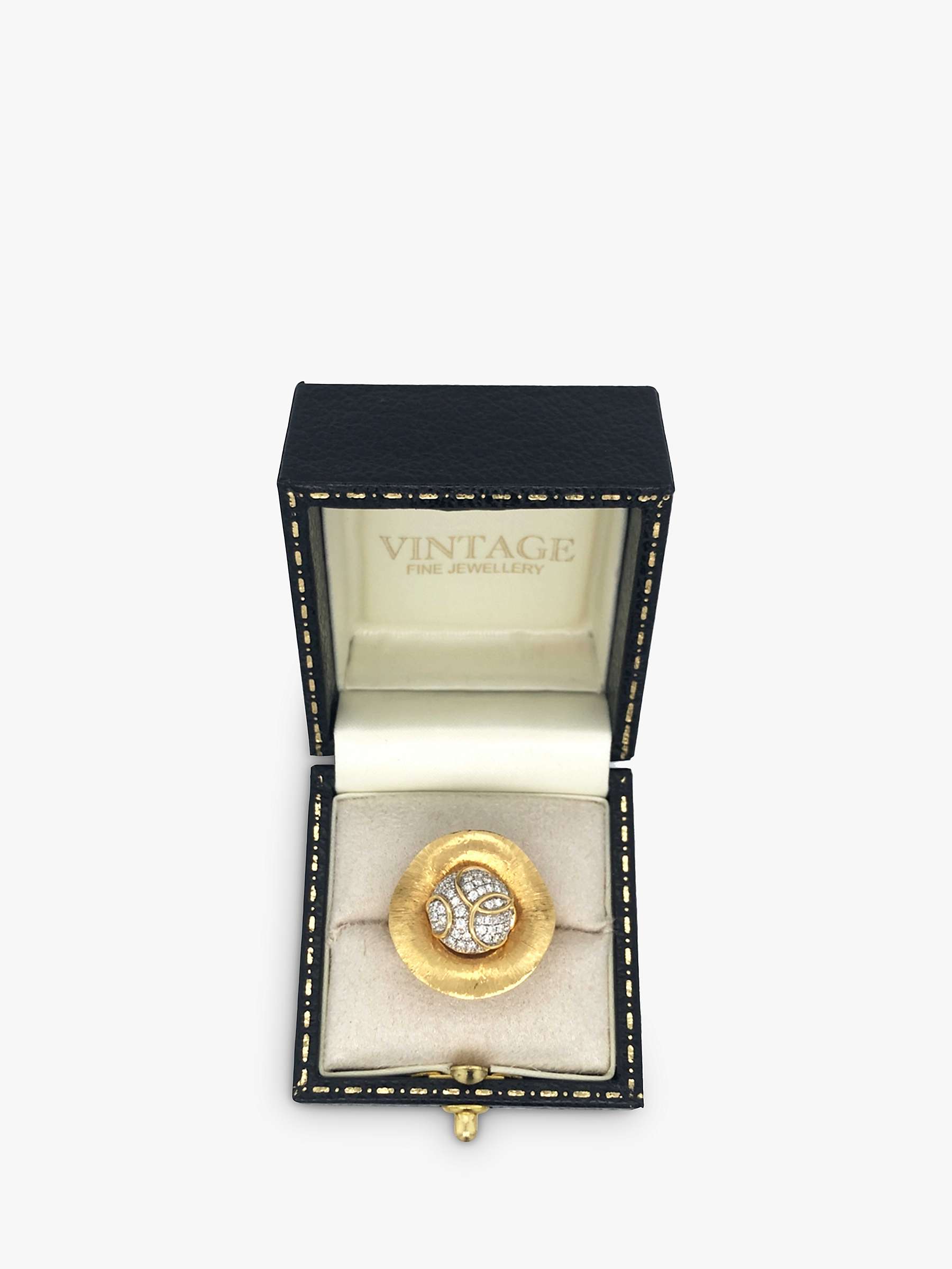 Buy Vintage Fine Jewellery Second Hand 18ct Yellow Gold Diamond Statement Ring, Dated Circa 1990s Online at johnlewis.com