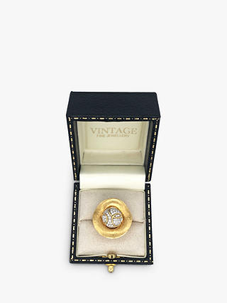 Vintage Fine Jewellery Second Hand 18ct Yellow Gold Diamond Statement Ring, Dated Circa 1990s