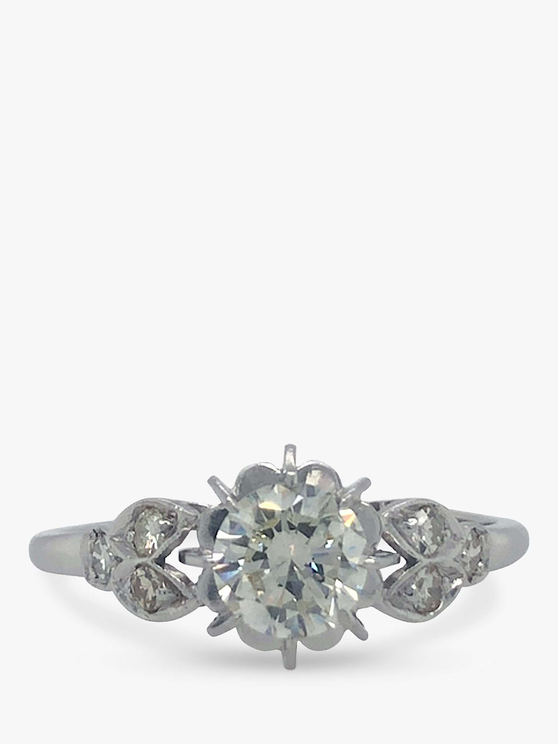 Buy Vintage Fine Jewellery Second Hand 18ct White Gold Brilliant Cut Diamond Cluster Ring Online at johnlewis.com