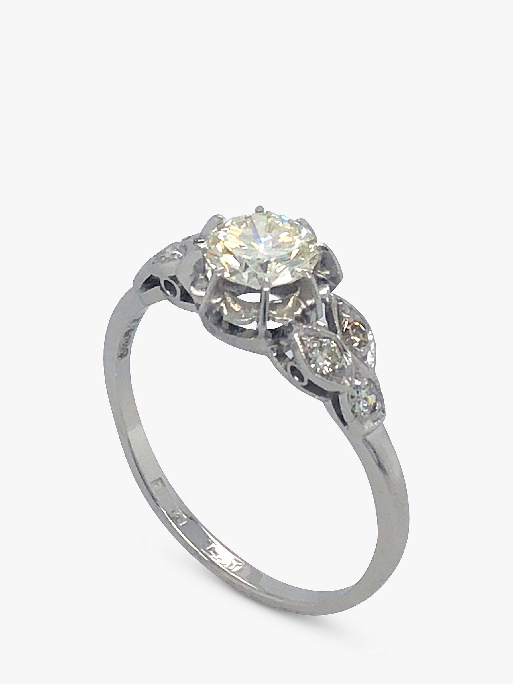 Buy Vintage Fine Jewellery Second Hand 18ct White Gold Brilliant Cut Diamond Cluster Ring Online at johnlewis.com