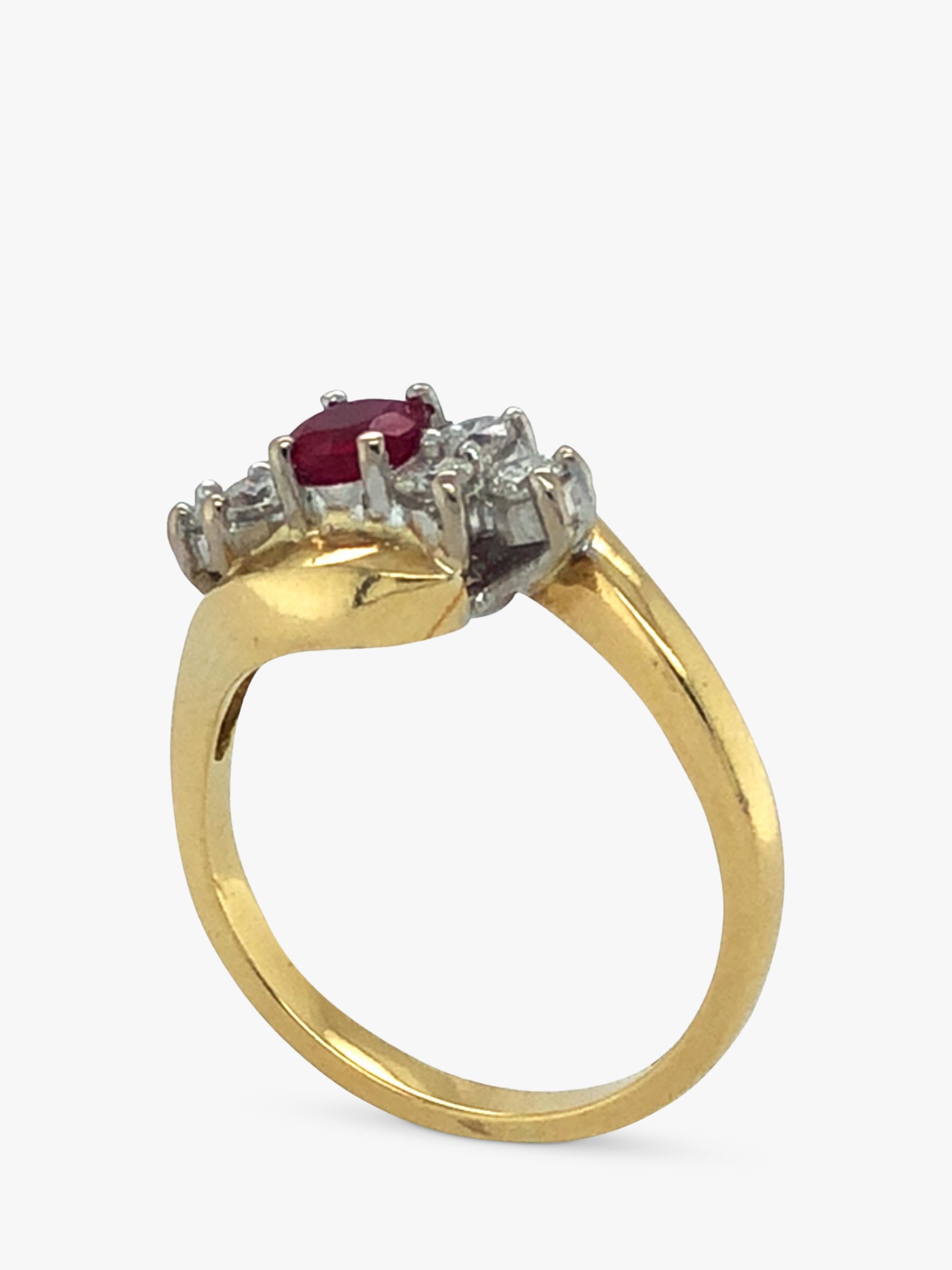 Vintage Fine Jewellery Pre-Loved 18ct Yellow & White Gold Diamond Ruby ...