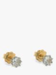 Vintage Fine Jewellery Second Hand 18ct White & Yellow Gold Diamond Stud Earrings