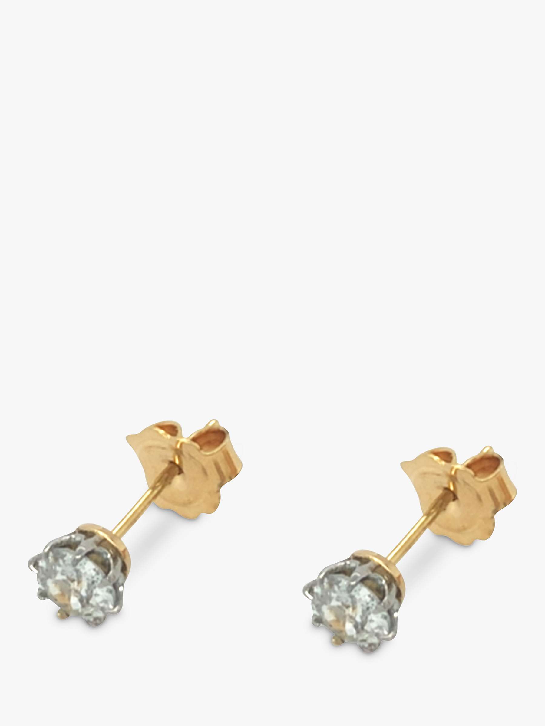 Buy Vintage Fine Jewellery Second Hand 18ct White & Yellow Gold Diamond Stud Earrings Online at johnlewis.com
