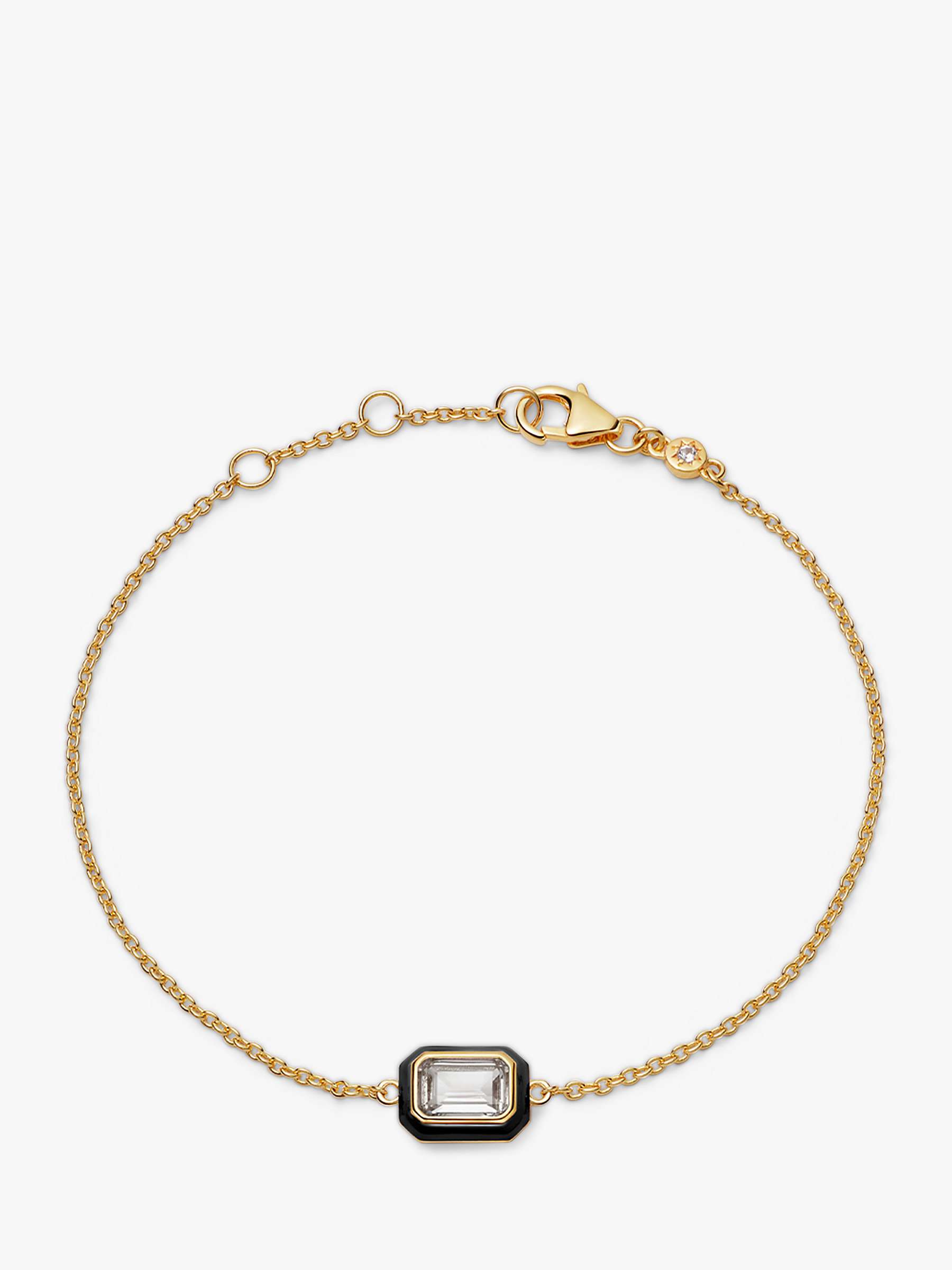 Buy Astley Clarke White Topaz Chain Bracelet, Gold/Black Online at johnlewis.com
