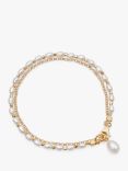 Astley Clarke Beaded Pearl Layered Bracelet, Gold/White