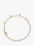 Astley Clarke Pearl Charm Chain Bracelet, Gold/White