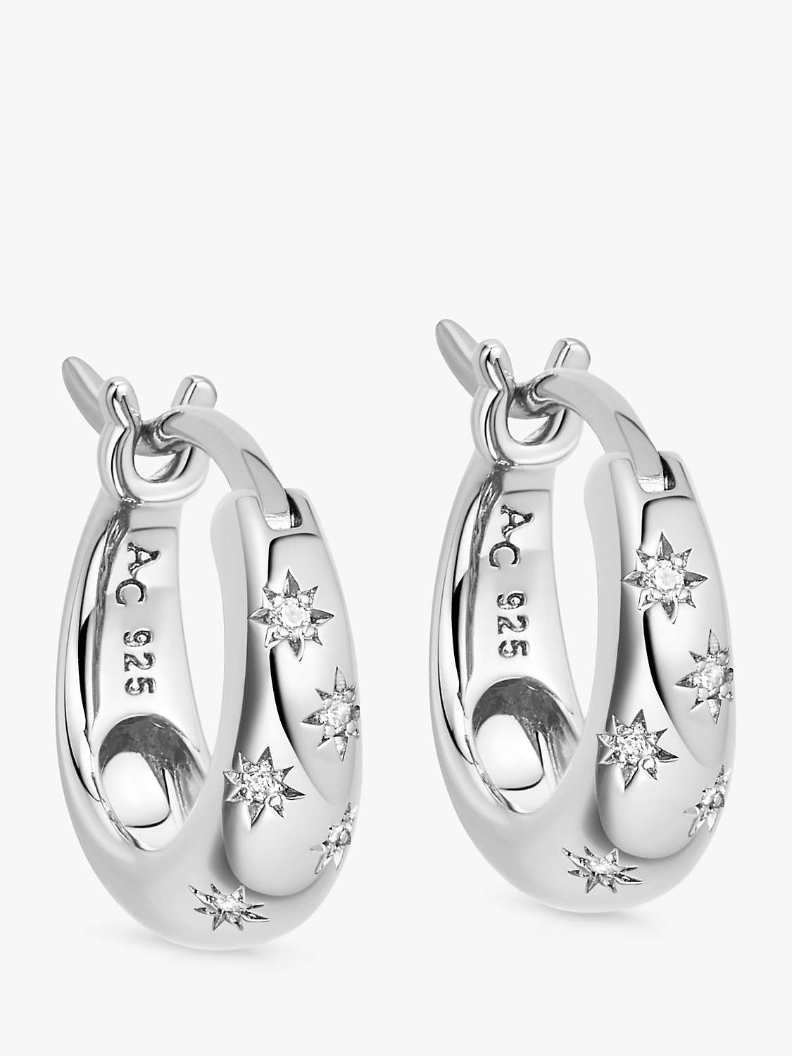 Buy Astley Clarke Celestial North Star White Sapphire Huggie Hoop Earrings Online at johnlewis.com