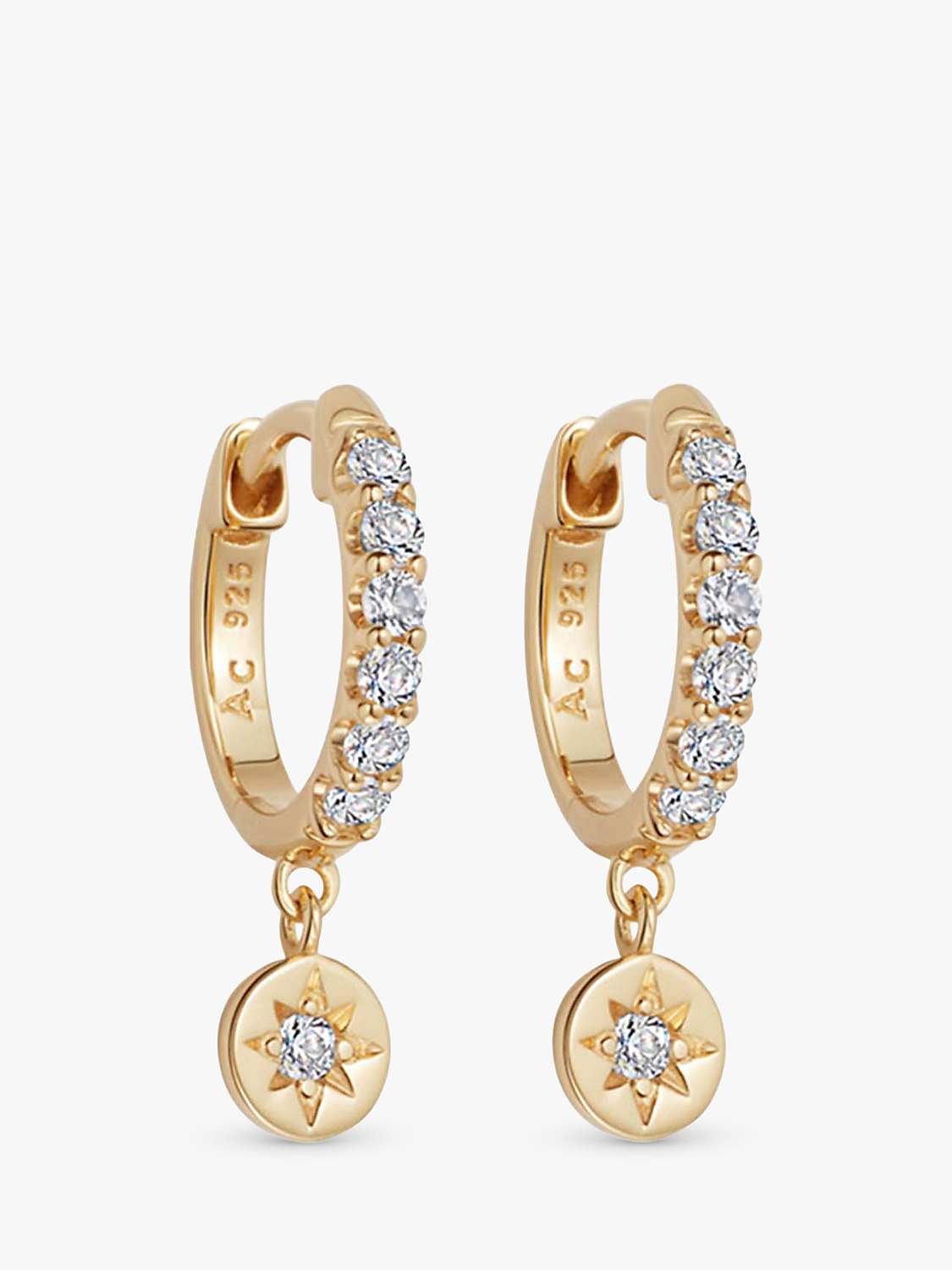 Buy Astley Clarke Celestial White Sapphire Drop Hoop Earrings Online at johnlewis.com
