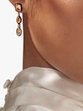 Astley Clarke White Topaz Drop Earrings, Gold/Black