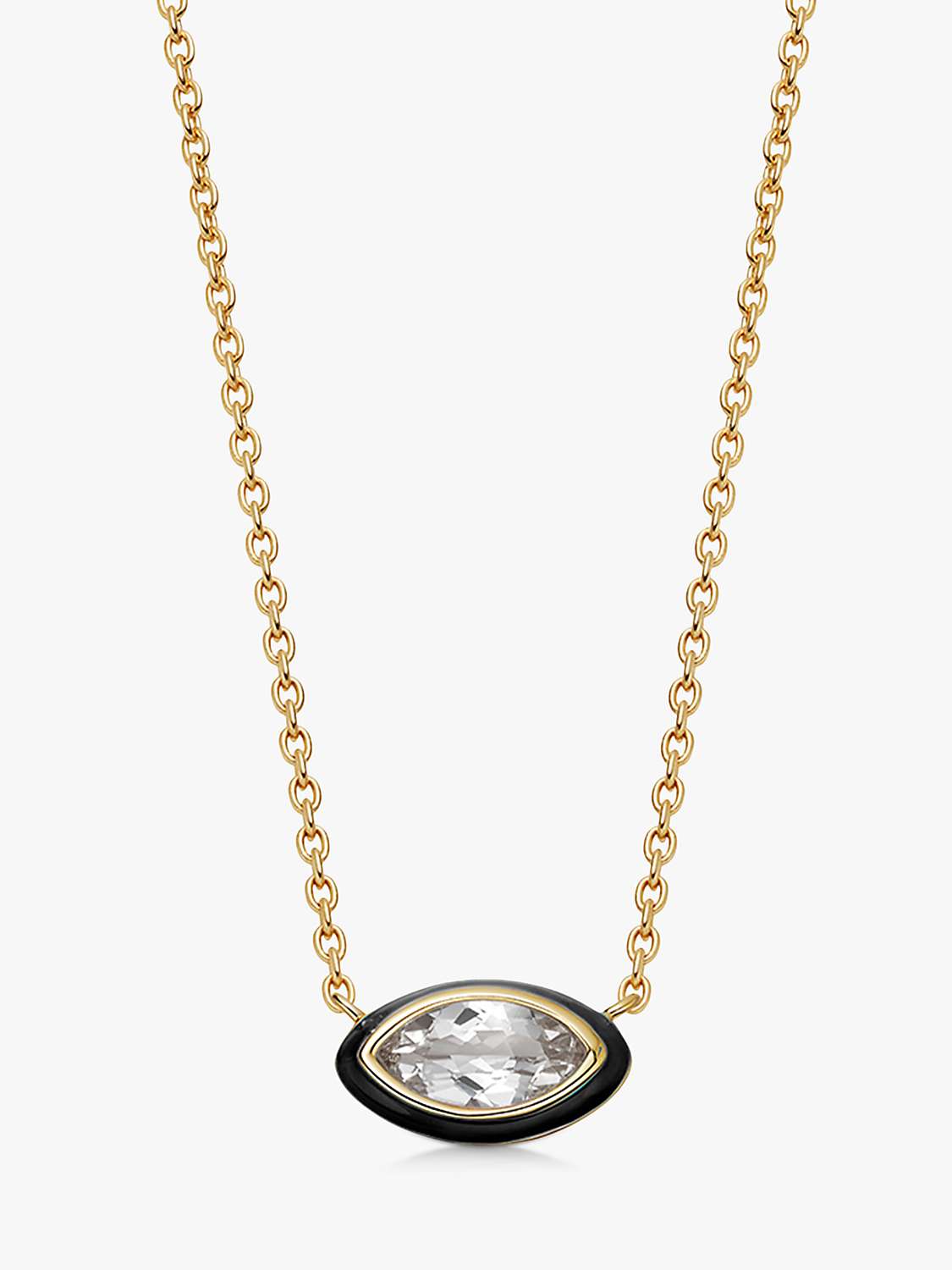 Buy Astley Clarke White Topaz Pendant Necklace, Gold/Black Online at johnlewis.com