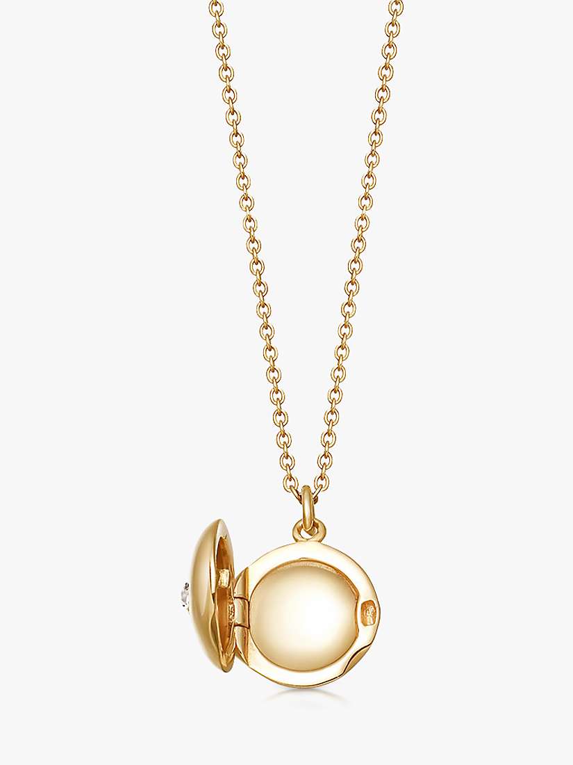 Buy Astley Clarke Biography White Sapphire Star Locket Pendant Necklace, Gold Online at johnlewis.com