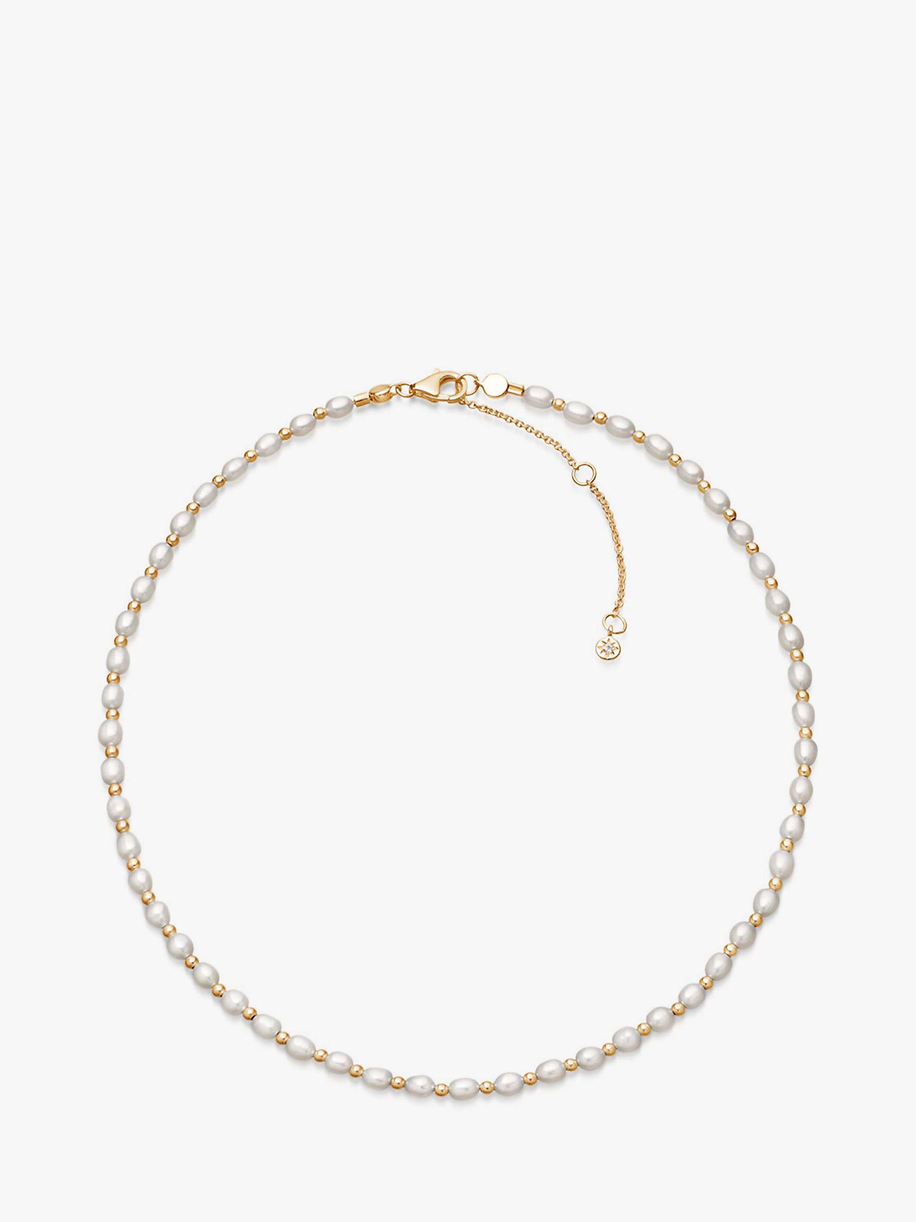Buy Astley Clarke Stilla Pearl and Bead Choker Necklace, Gold/White Online at johnlewis.com