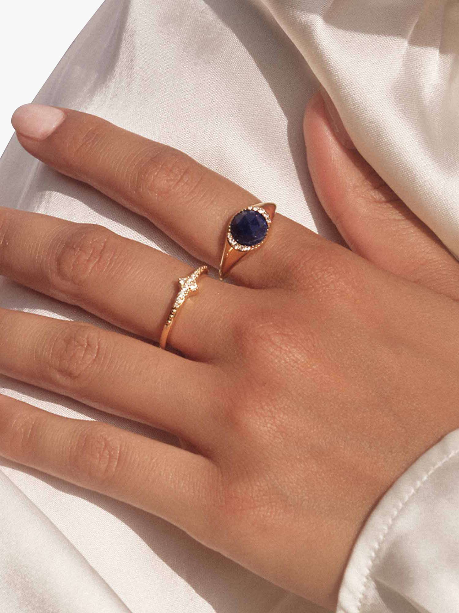 Buy Astley Clarke Luna Light Sapphire Stacking Ring, Gold Online at johnlewis.com