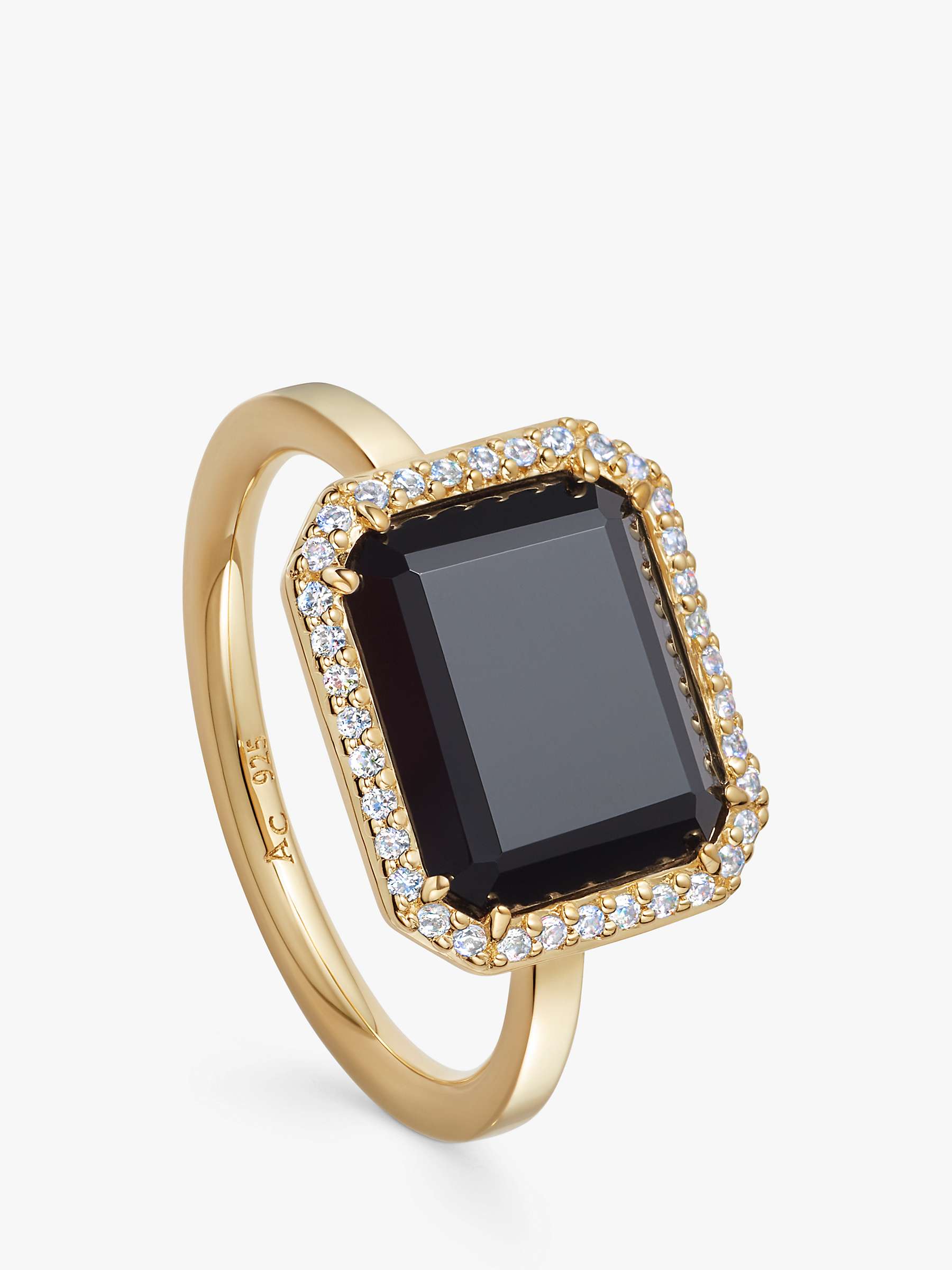 Buy Astley Clarke Ottima Onyx & White Sapphire Cocktail Ring, Gold/Black Online at johnlewis.com