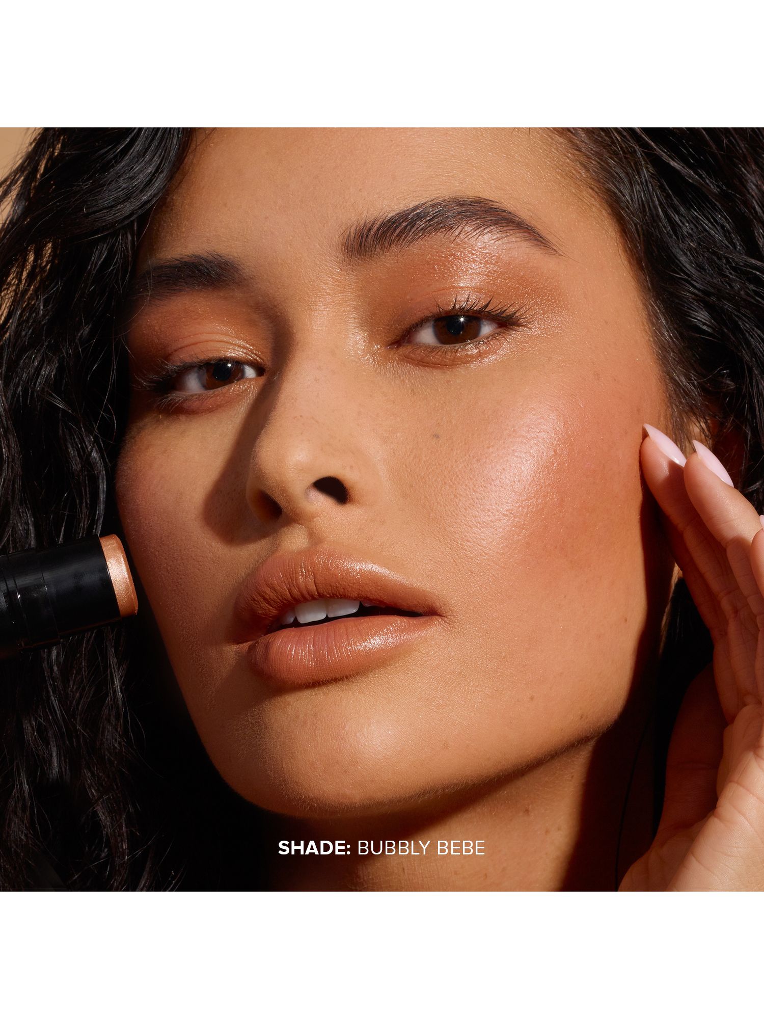 Nudestix Nudies All-Over Face Colour Glow Highlighter, Bubbly Bebe 3