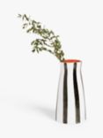 John Lewis ANYDAY Hand Painted Striped Stoneware Vase, H21cm, Black/White