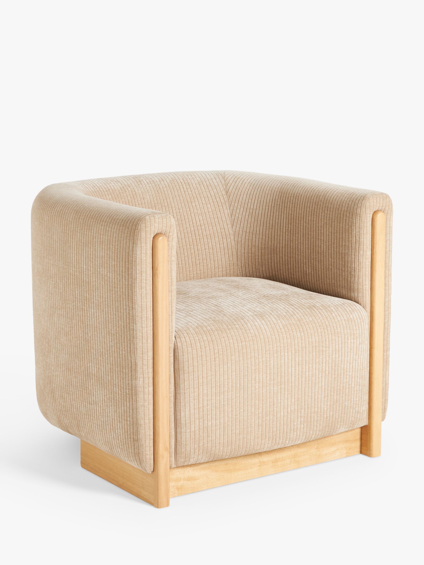 Vila Range, John Lewis ANYDAY Vila Tub Corduroy Armchair, Natural