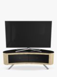 AVF Affinity Premium 1500 Bay Curved TV Stand For TVs up to 70", Whitewashed Oak