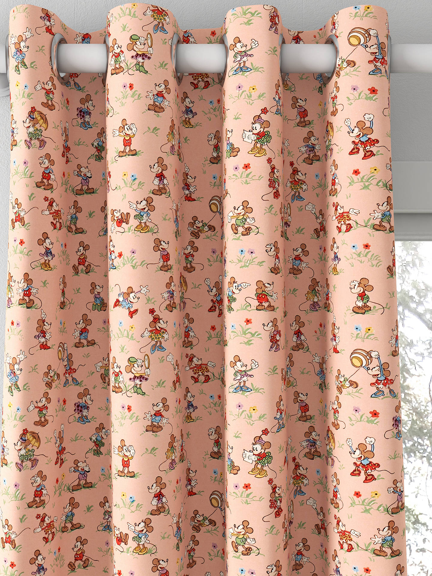 Sanderson Mickey & Minnie Made to Measure Curtains, Blancmange