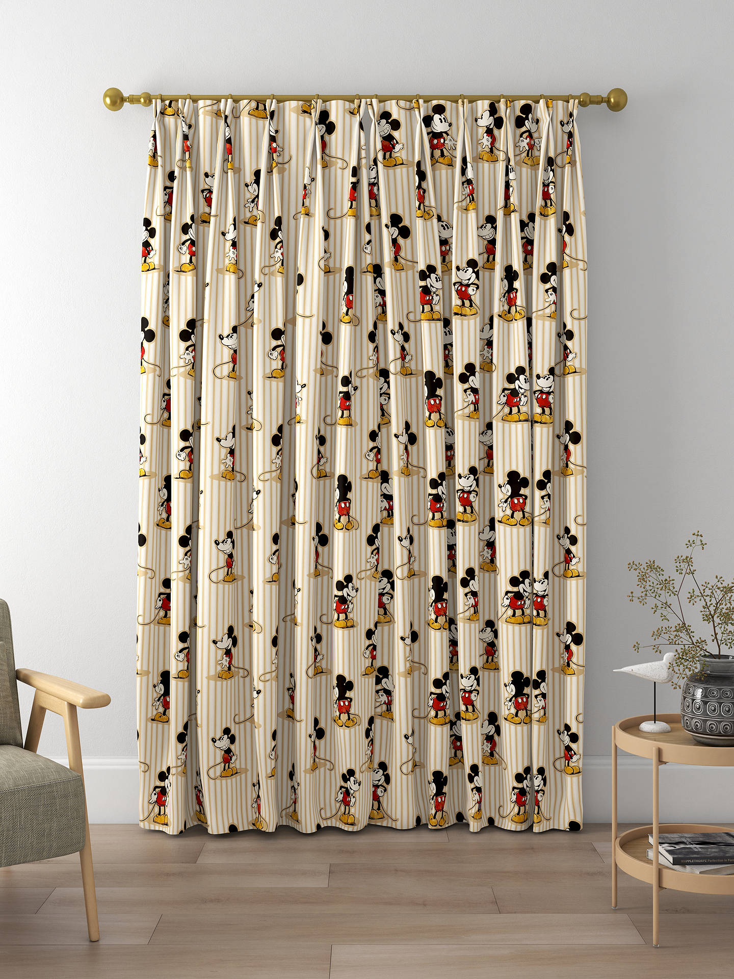 Sanderson Mickey Made to Measure Curtains, Peanut