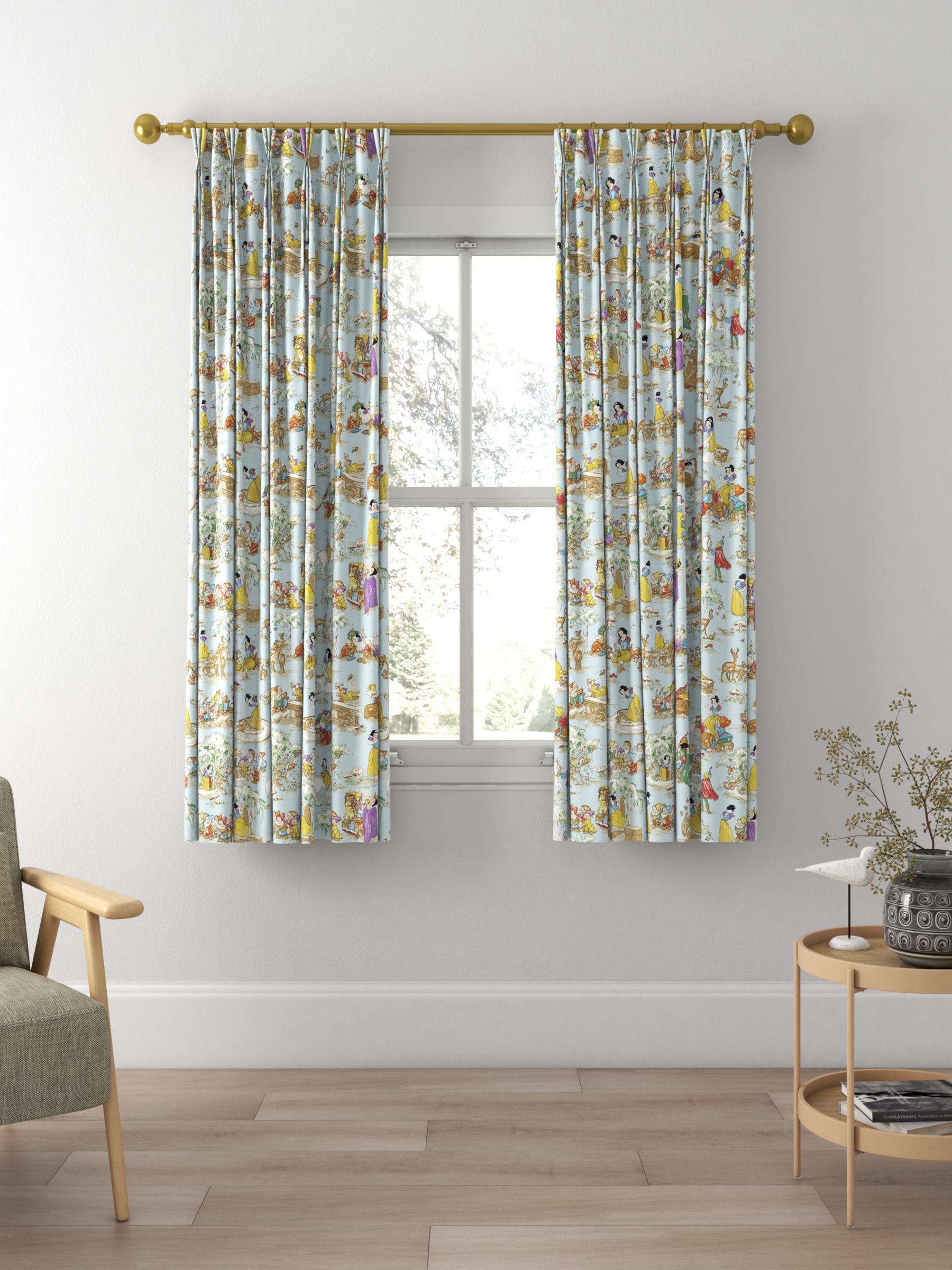 Sanderson Snow White Made to Measure Curtains, Blue