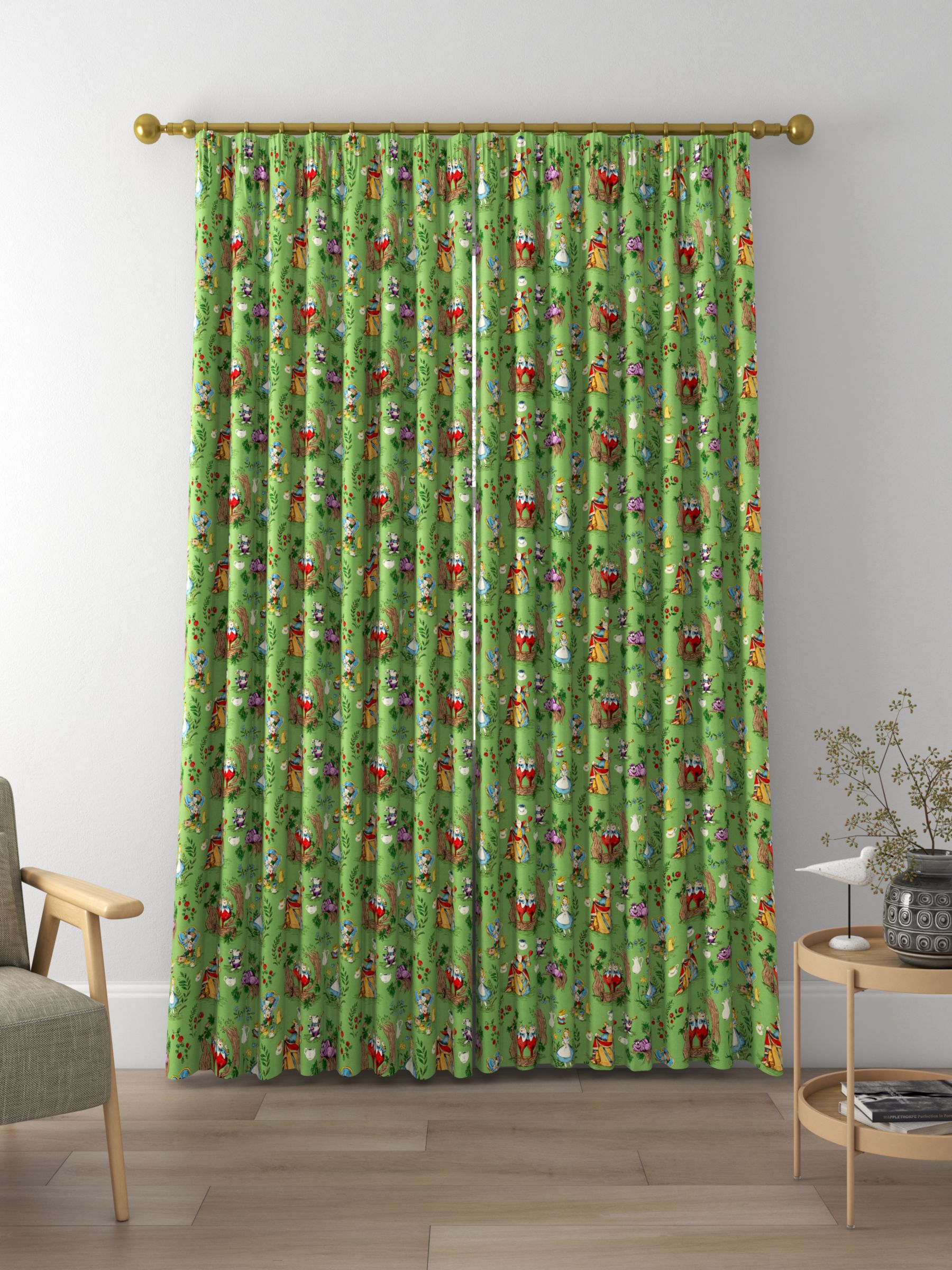 Sanderson Alice Made to Measure Curtains, Green