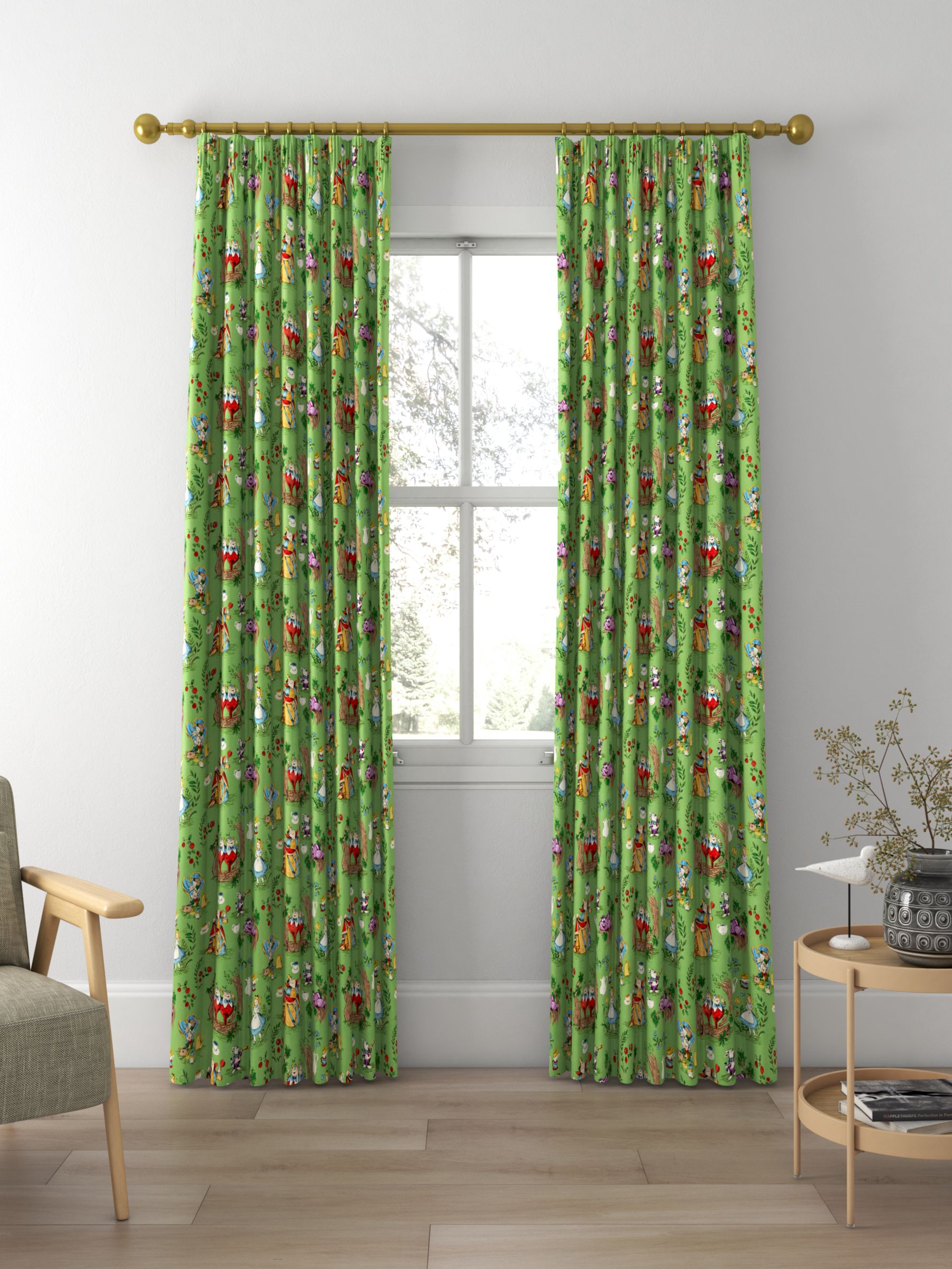 Sanderson Alice Made to Measure Curtains, Green
