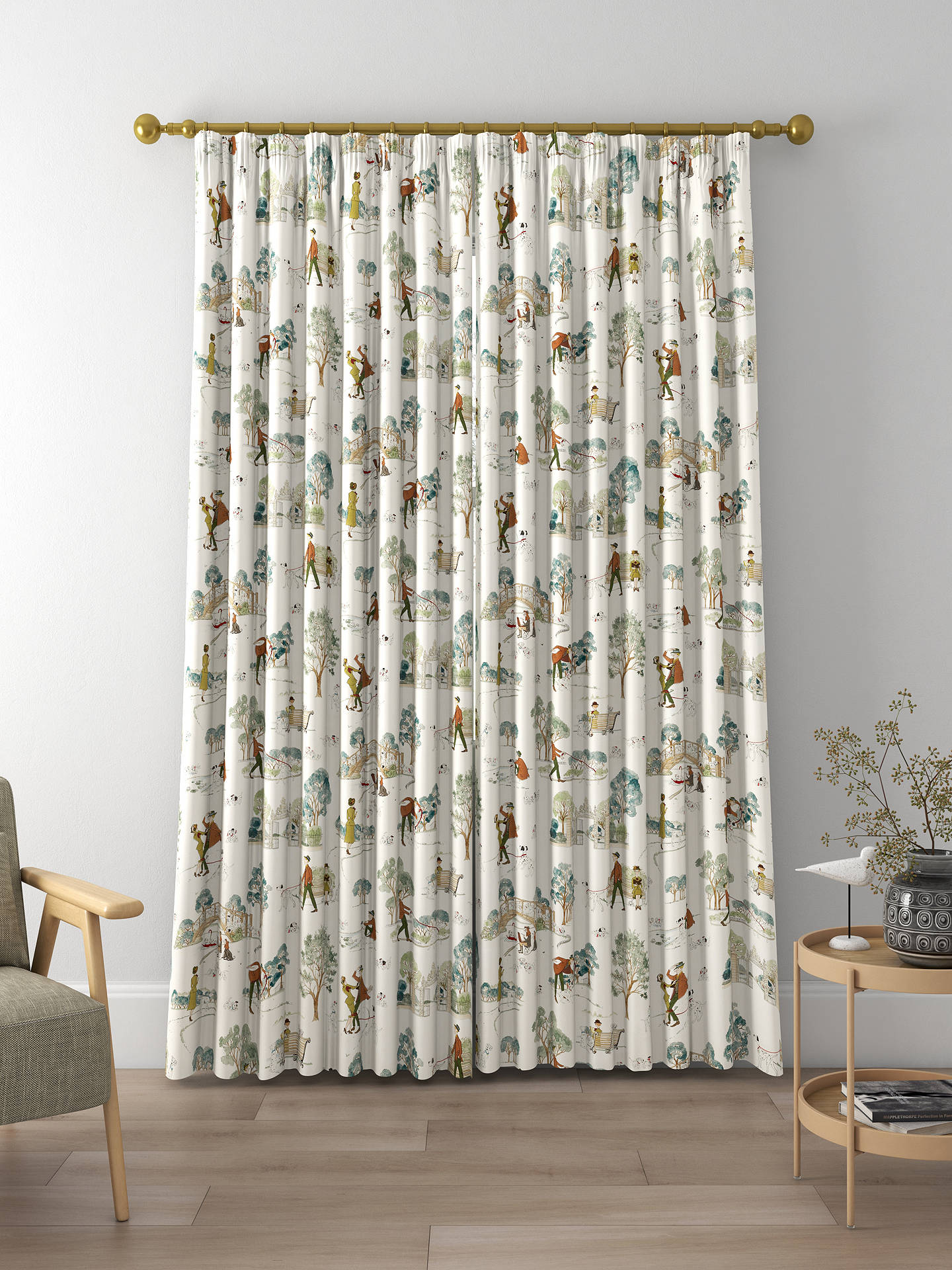 Sanderson 101 Dalmatians Made to Measure Curtains, Breeze Blue