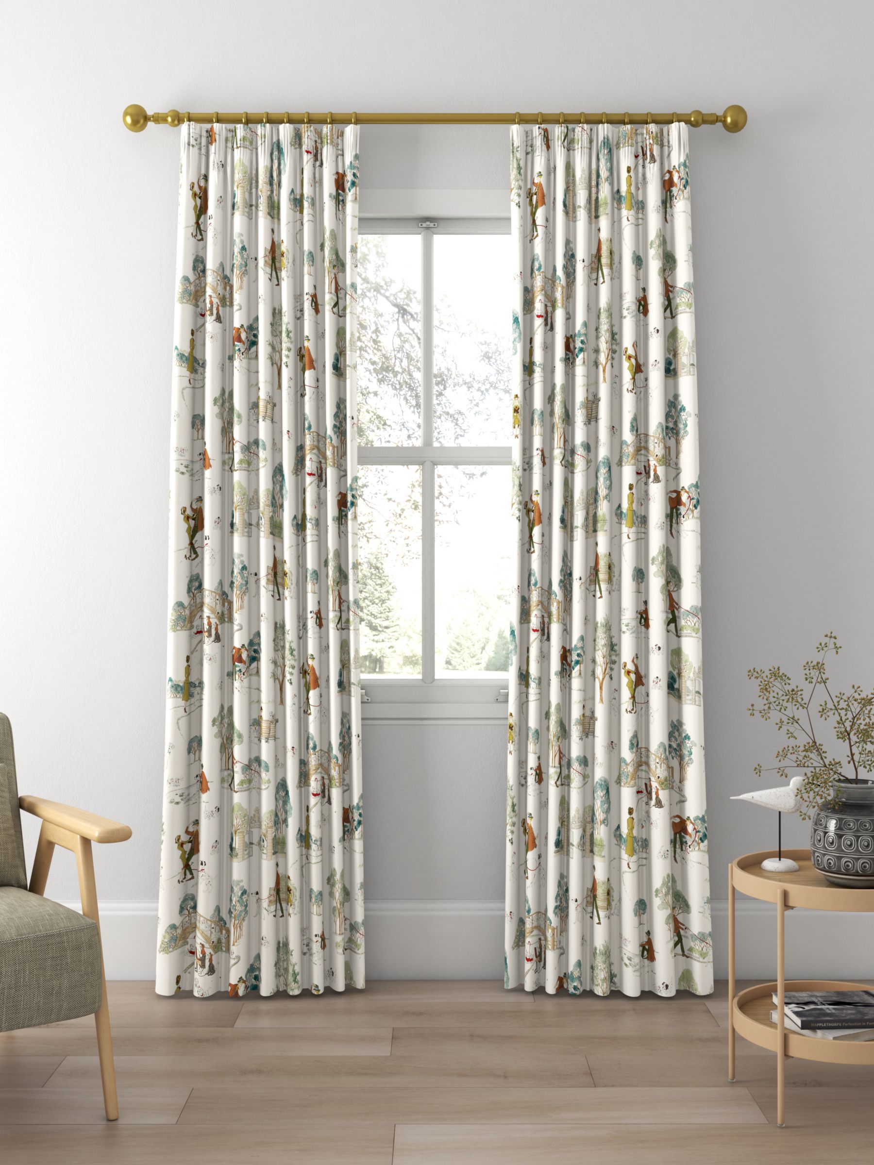 Sanderson 101 Dalmatians Made to Measure Curtains, Breeze Blue