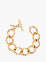 Susan Caplan Vintage Monet Large Link T-Bar Bracelet, Gold