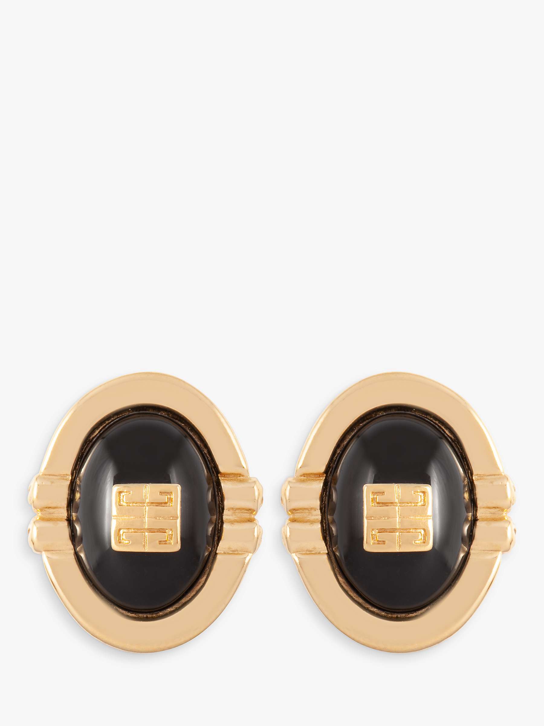 Buy Susan Caplan Vintage Givenchy Lucite Stud Earrings, Gold/Black Online at johnlewis.com