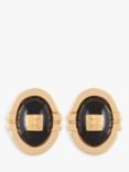 Susan Caplan Pre-Loved Givenchy Lucite Stud Earrings, Gold/Black