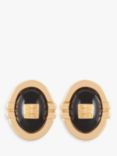 Susan Caplan Vintage Givenchy Lucite Stud Earrings, Gold/Black