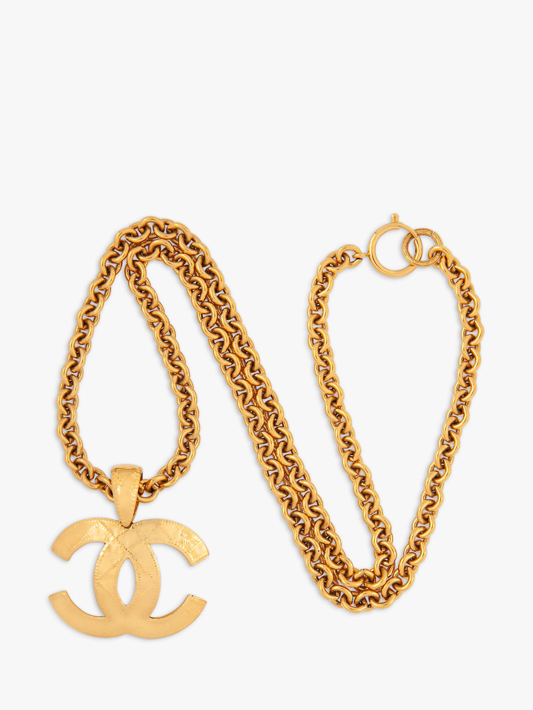 Buy Susan Caplan Vintage Chanel Quilted Logo Pendant Necklace Online at johnlewis.com
