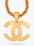 Susan Caplan Vintage Chanel Quilted Logo Pendant Necklace
