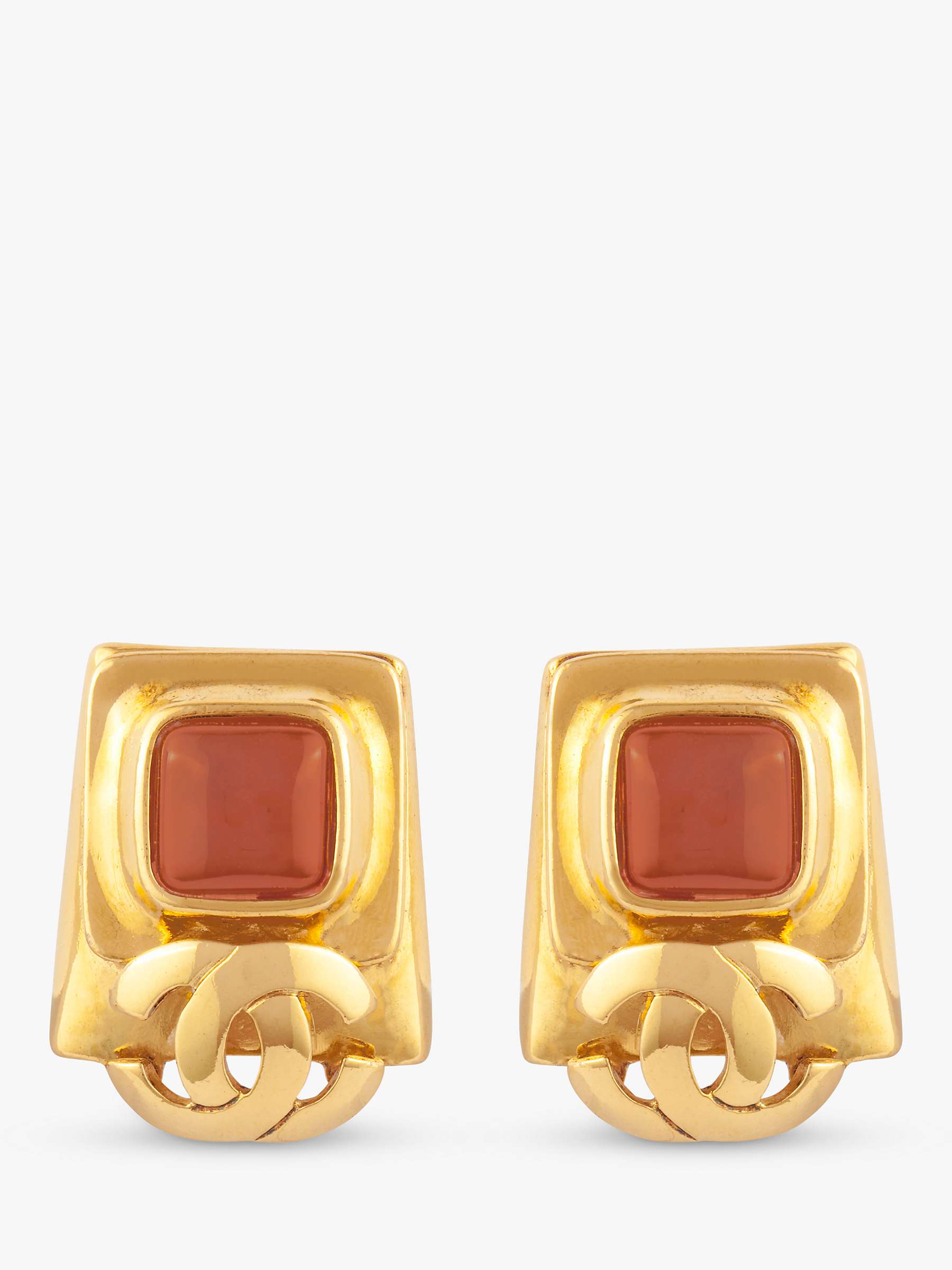 Buy Susan Caplan Vintage Chanel Clip-On Earrings, Gold Online at johnlewis.com