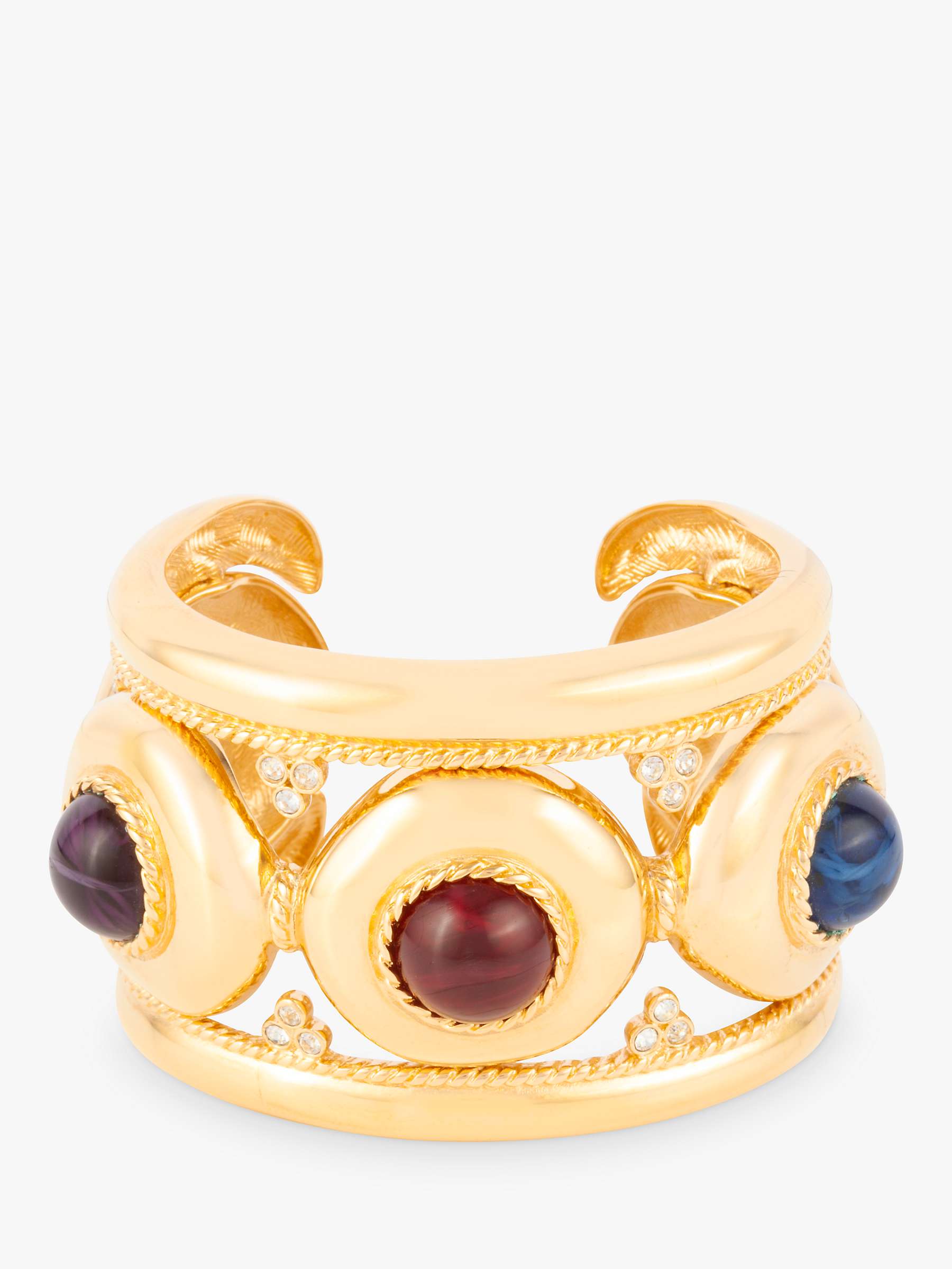 Buy Susan Caplan Vintage Givenchy Swarovski Crystal & Lucite Cuff Bracelet, Gold/Multi Online at johnlewis.com