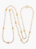 Susan Caplan Vintage Chanel Faux Pearl & Medallion Long Necklace