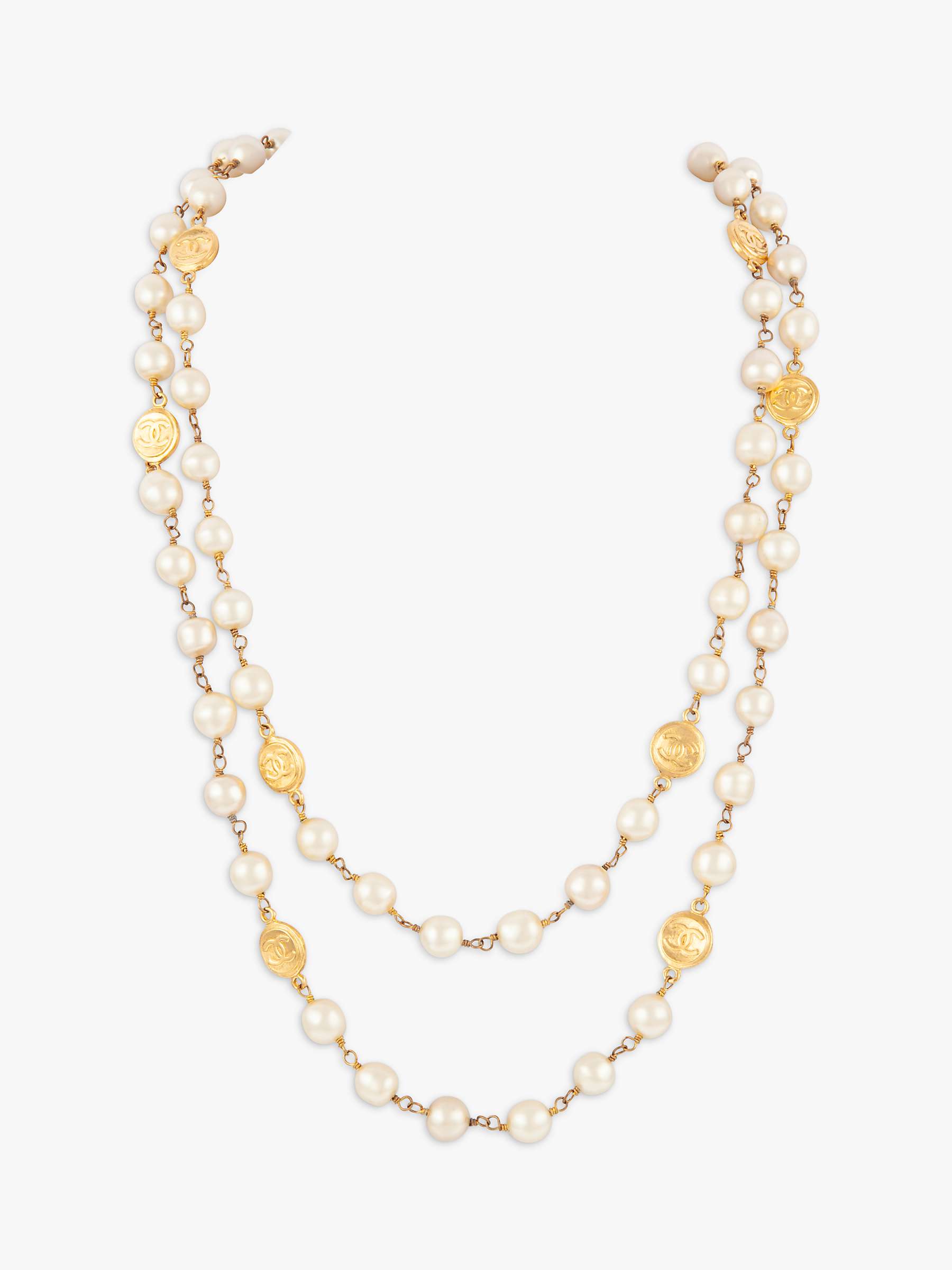 Buy Susan Caplan Vintage Chanel Faux Pearl & Medallion Long Necklace Online at johnlewis.com