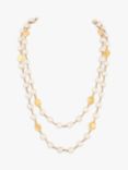 Susan Caplan Vintage Chanel Faux Pearl & Medallion Long Necklace
