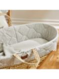 The Little Green Shop Organic Cotton & Linen Rice Print Baby Fitted Sheet, Moses Basket