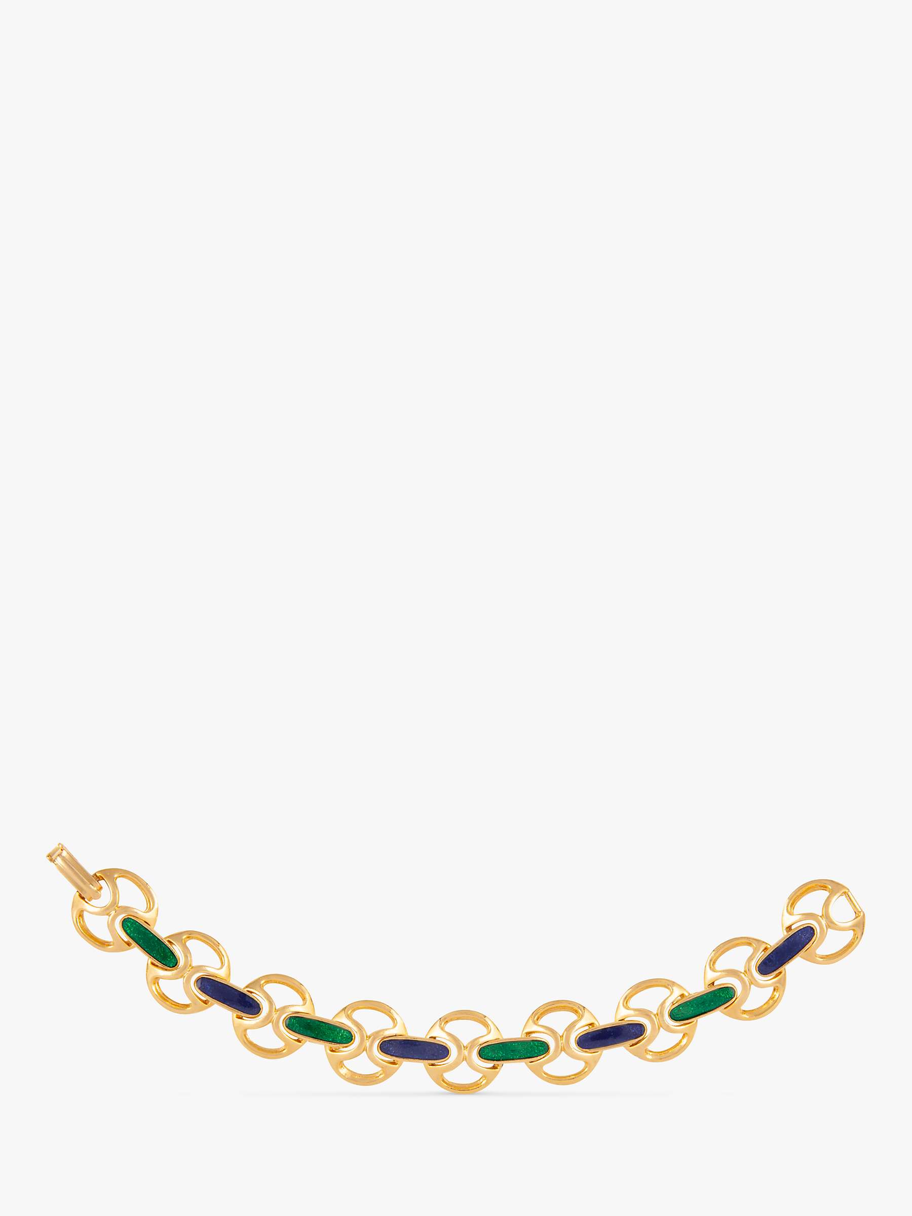 Buy Susan Caplan Vintage Rediscovered Collection Enamel Round Link Chain Bracelet, Gold/Multi Online at johnlewis.com