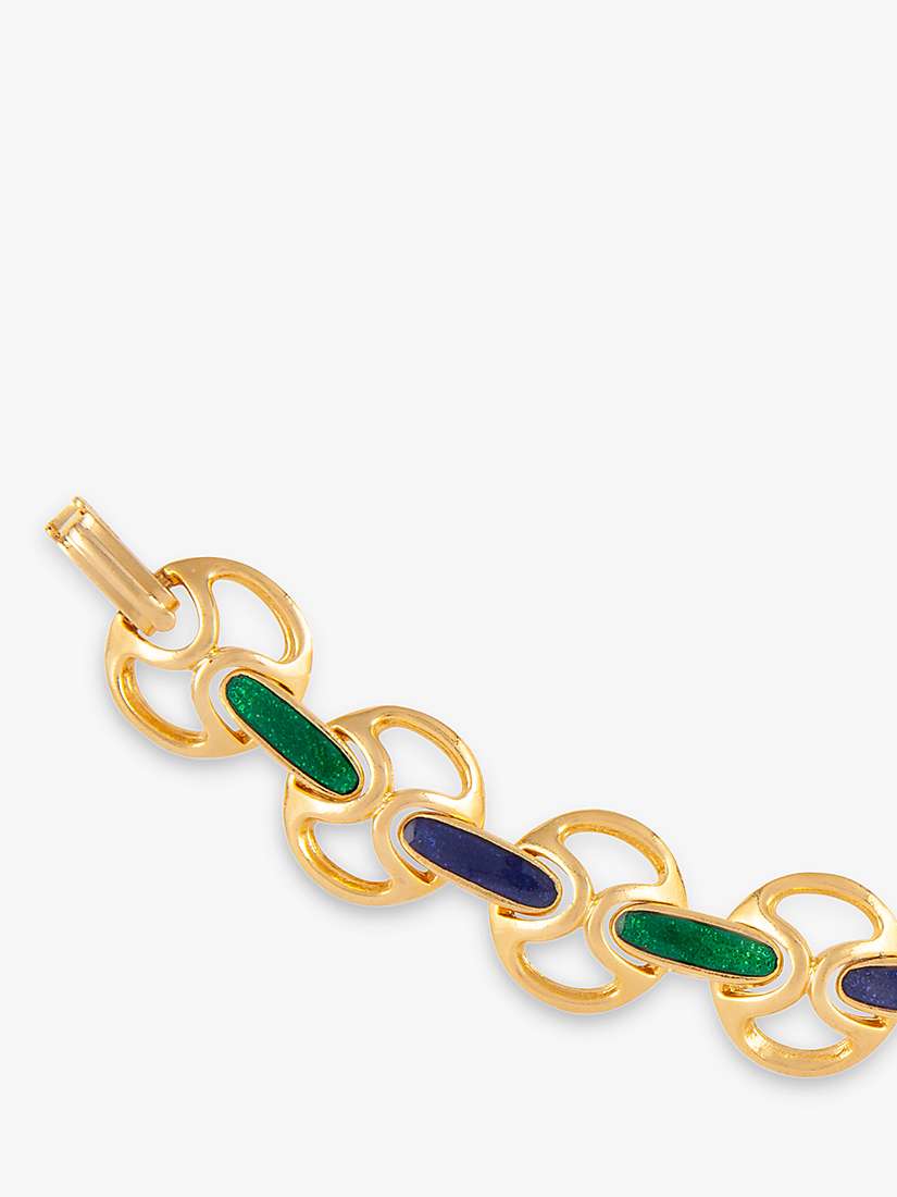 Buy Susan Caplan Vintage Rediscovered Collection Enamel Round Link Chain Bracelet, Gold/Multi Online at johnlewis.com