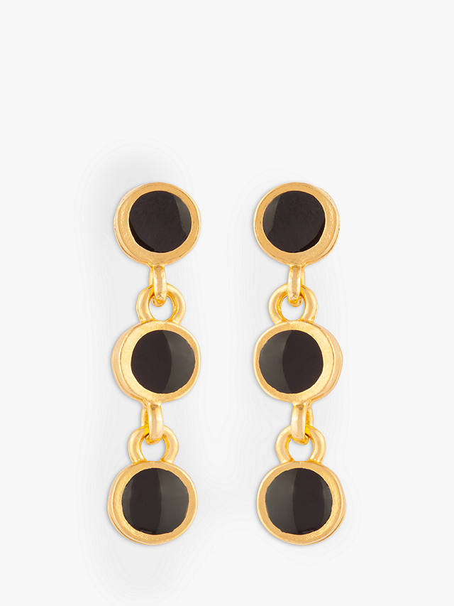 Susan Caplan Vintage Rediscovered Collection Enamel Drop Earrings, Gold/Black
