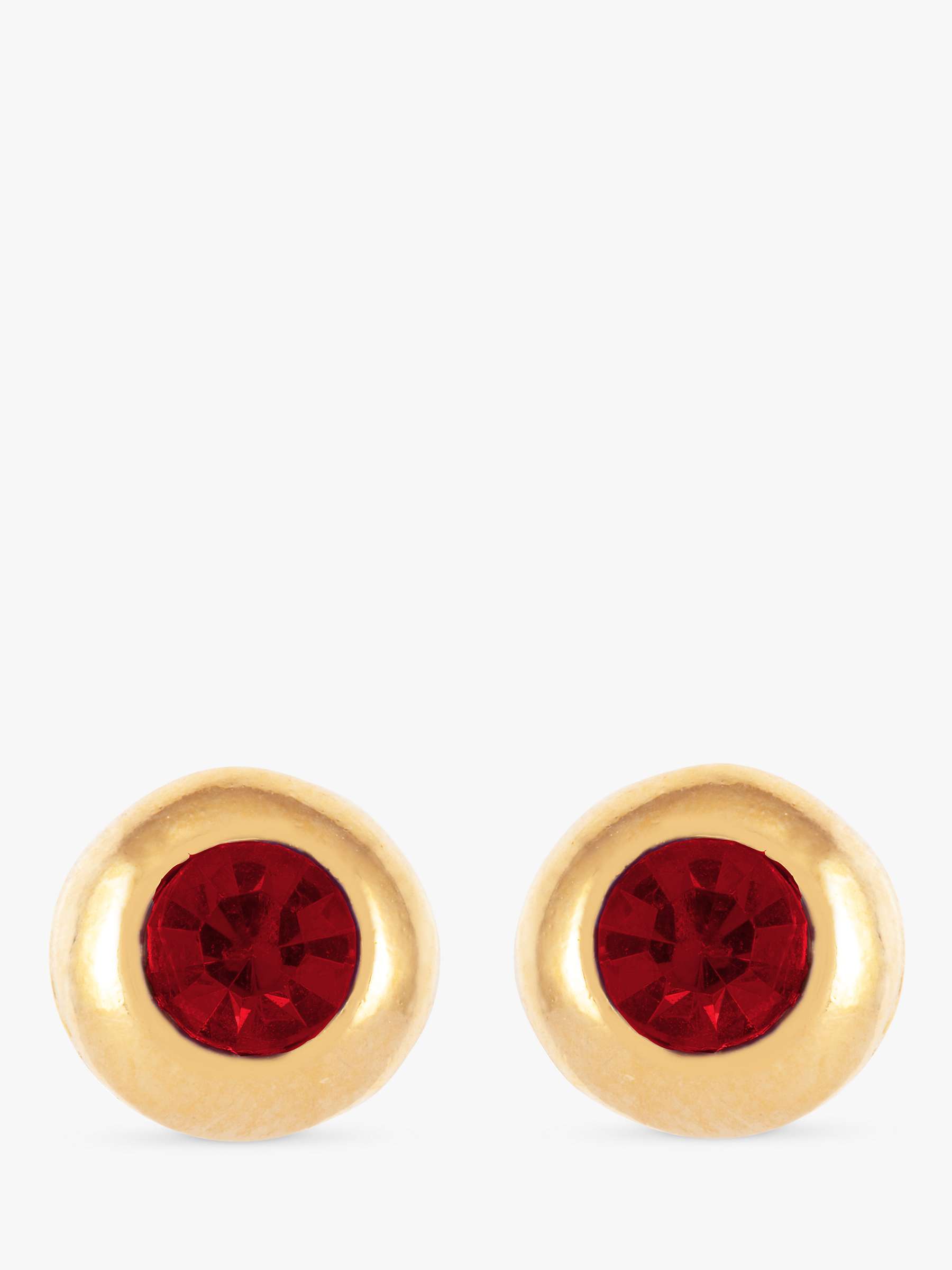 Buy Susan Caplan Vintage Rediscovered Collection Swarovski Crystal Stud Earrings, Gold/Red Online at johnlewis.com
