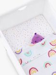 Snüz Baby Rainbow Crib Fitted Sheets, 3 Piece Set, Multi/White
